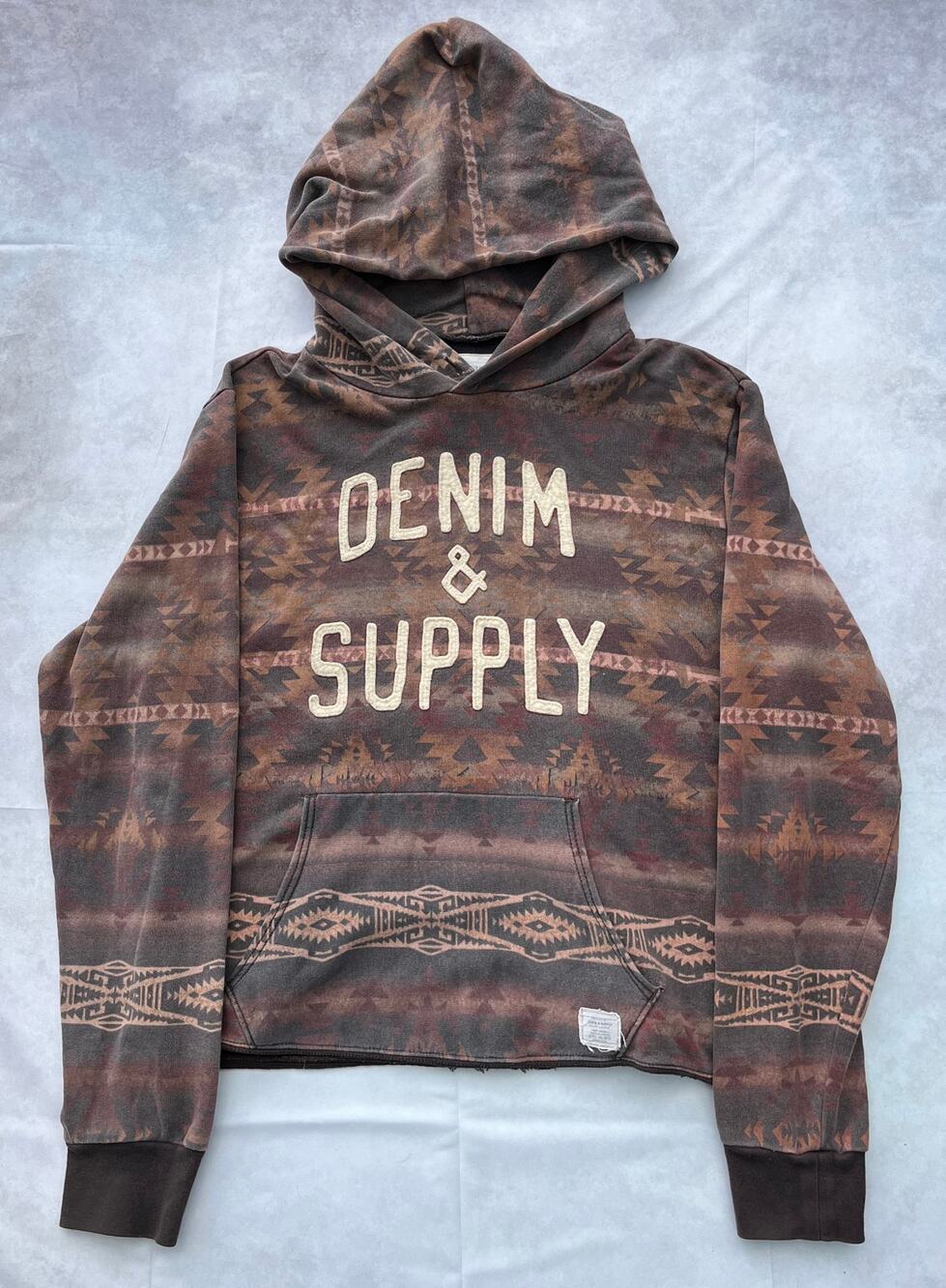 Vintage Denim & Supply Ralph Lauren Southwestern Print Hoodie - Large
